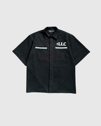 Car Club Shirt Front with embroidered logo and talavera print (Black)